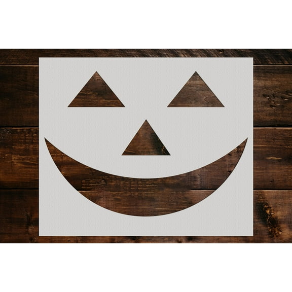 Pumpkin Face Stencil - Art and Wall Stencil (6"x5")