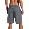thumbnail image 6 of Men's Casual Sporty Shorts Elastic Waist Polyester, Cargo Workout Joggers, Multi-Pockets Straight Leg, Quick Dry Lightweight Breathable, Gym Running Hiking Daily Wear, Summer, 6 of 9