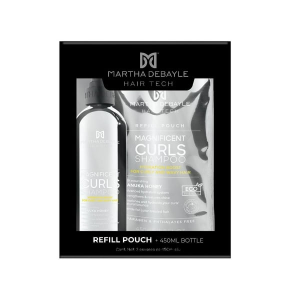Paquete Shampoo Martha Debayle Curls para cabello rizado + Refill Shampoo Curls para cabello rizado 450 ml c/u