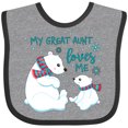 thumbnail image 3 of Inktastic My Great Aunt Loves Me Cute Polar Bears Boys or Girls Baby Bib, 3 of 4