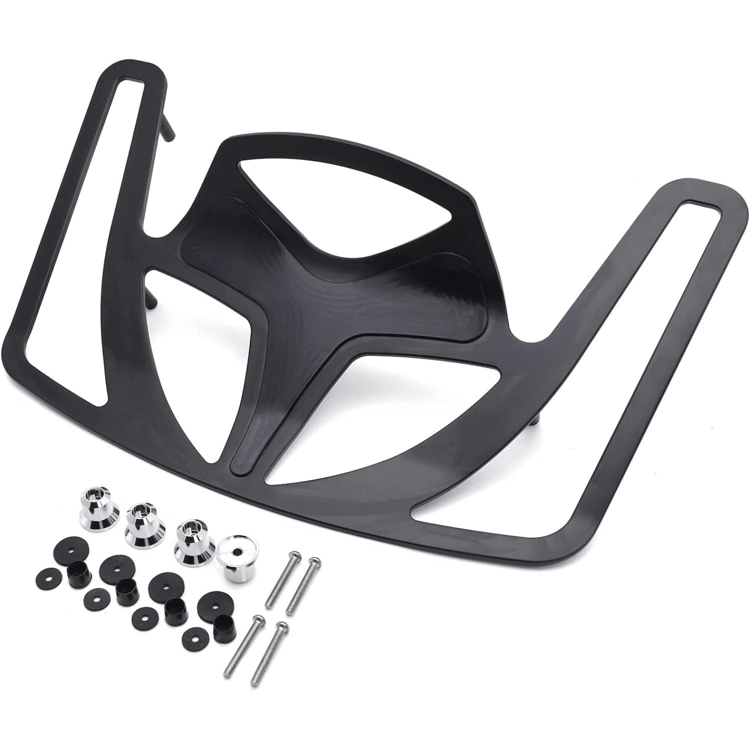 HONGK Motorcycle Black Luggage Rack Cargo Travel Rack Trunk Rack Mount