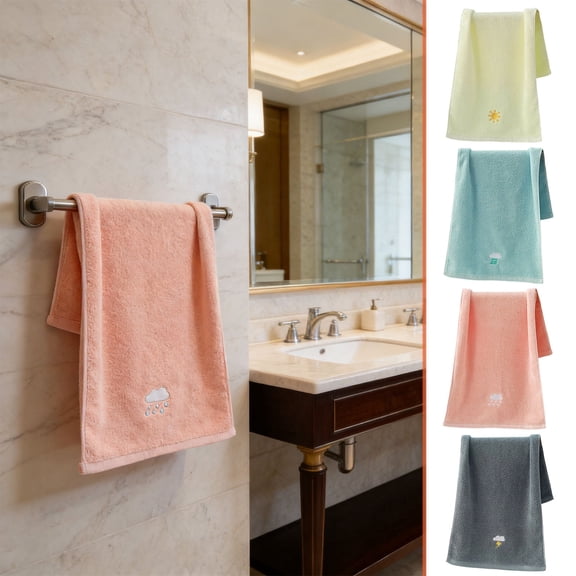 Highly Absorbent Bath Towel | Soft Cotton Washcloth 19.6x7.8 in | Fast-Drying Face & Body Towel for Bathroom, Spa, Gym | Durable, Vibrant Color, Easy Care, Sensitive Skin Friendly