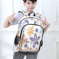 thumbnail image 6 of FORMRS Unisex School Backpack 17" Student Travel Bag with Laptop Compartment, Blue Retro Flower, 6 of 7