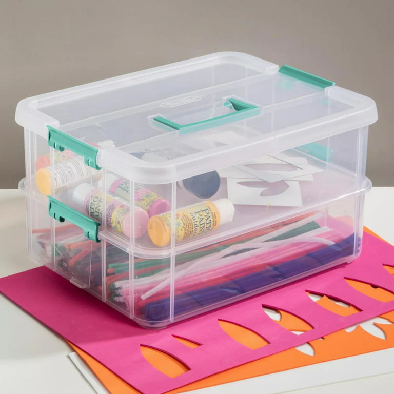 New brothread 2 Layers Stackable Clear Storage Box/Organizer for Holdi