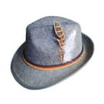 thumbnail image 1 of Sombrero Fedora para Hombre Sombrero de Jazz Accesorios para Fotos Traje de los años 20 Disfraz Derby de Invierno Bowler Gris oscuro, 1 of 8