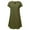 A033-Army Green, variant on QUINDOS Womens Dresses Sundress V-neck Short Sleeve Casual Sun Dresses Summer Cotton Linen Solid Color Long Midi Womens Dresses