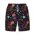 thumbnail image 4 of Lsque Mens Swim Trunks Rainbow Jellyfishes Pattern - Bathing Suit Compression Liner - Beach Swim Shorts Swimwear - (S-3XL) - Stretch Quick Dry -XX-Large, 4 of 9