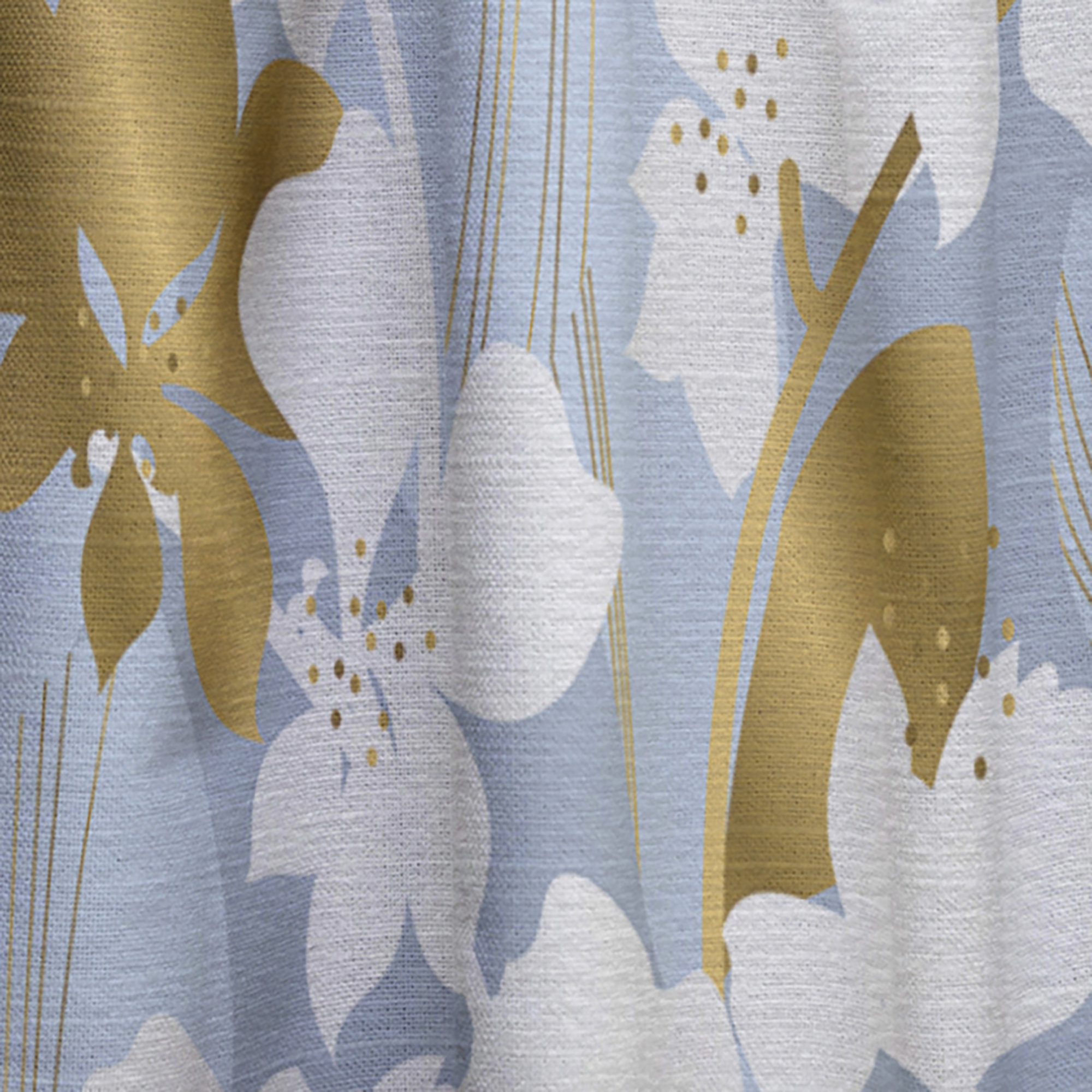 Designart 'White Orchid Blossom Color Pattern' Mid-Century Modern Curtain Panel