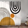 thumbnail image 2 of Boho Mid Century Shower Curtain for Bathroom 72Wx72H Inch Modern Abstract Geometric Cute Sun Minimalist Aesthetic Semicircle Neutral Bath Accessories Fabric Waterproof Polyester 12 Pack Hooks, 2 of 6