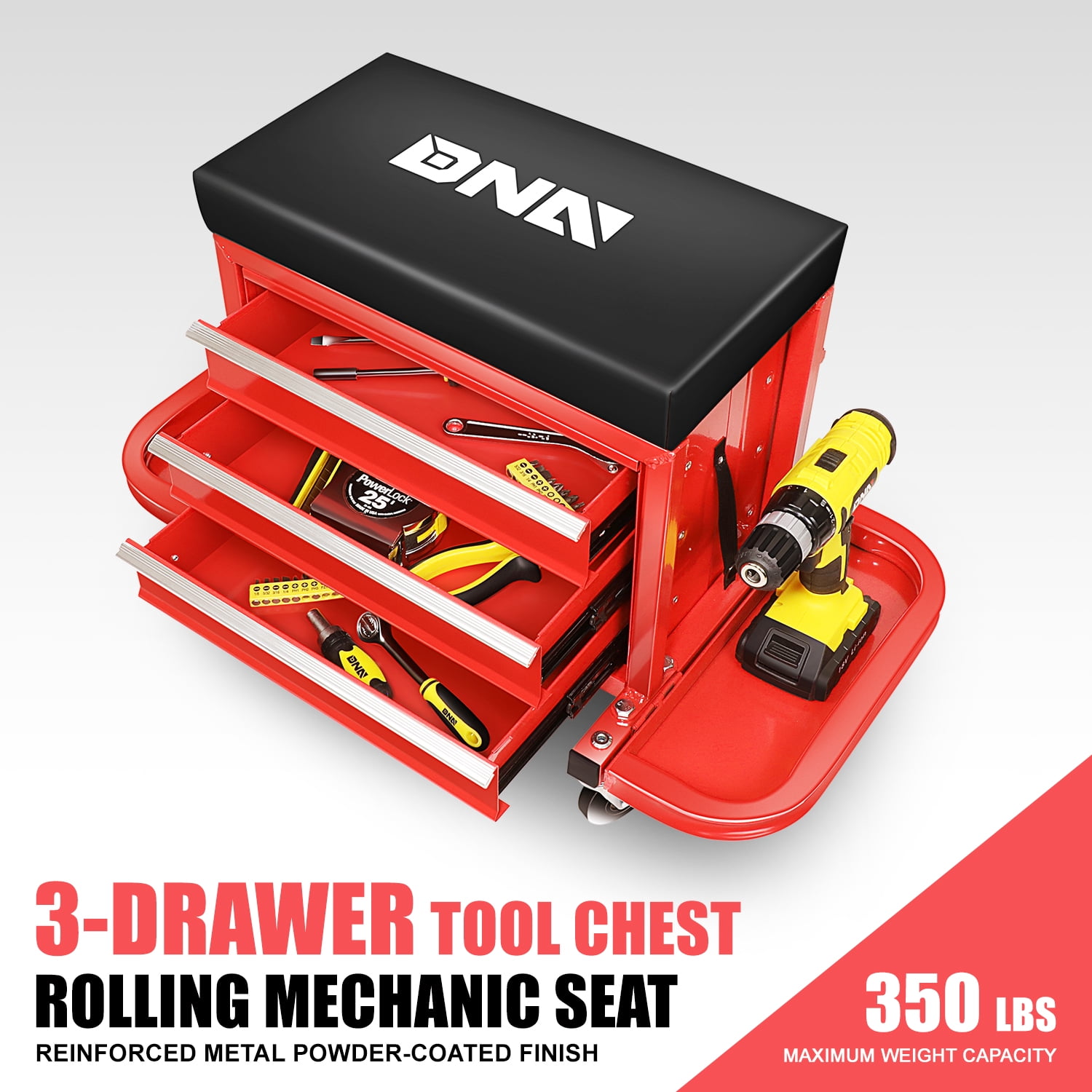 DNA Motoring Tools 00261 Red Tool Chest Rolling Mechanic