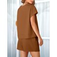 thumbnail image 3 of Women Loungewear Set Short Sleeve Tops & Shorts 2 Piece Outfits Set with Pockets, 3 of 5