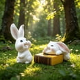 thumbnail image 6 of Dusknt Landscape Diy Decor, Indoor Ornament Figures – Multi-Style Resin Bunny Figurines, Mini Dollhouse Rabbit Accessories for Garden, Bedroom and Shelf Decor, 6 of 9