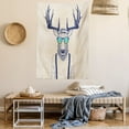 thumbnail image 2 of Antlers Tapestry, Illustration of Deer Dressed Up Like Cool Hipster Fashion Creative Fun Animal Art, Wall Hanging for Bedroom Living Room Dorm Decor, 40W X 60L Inches, Beige Black, by Ambesonne, 2 of 5