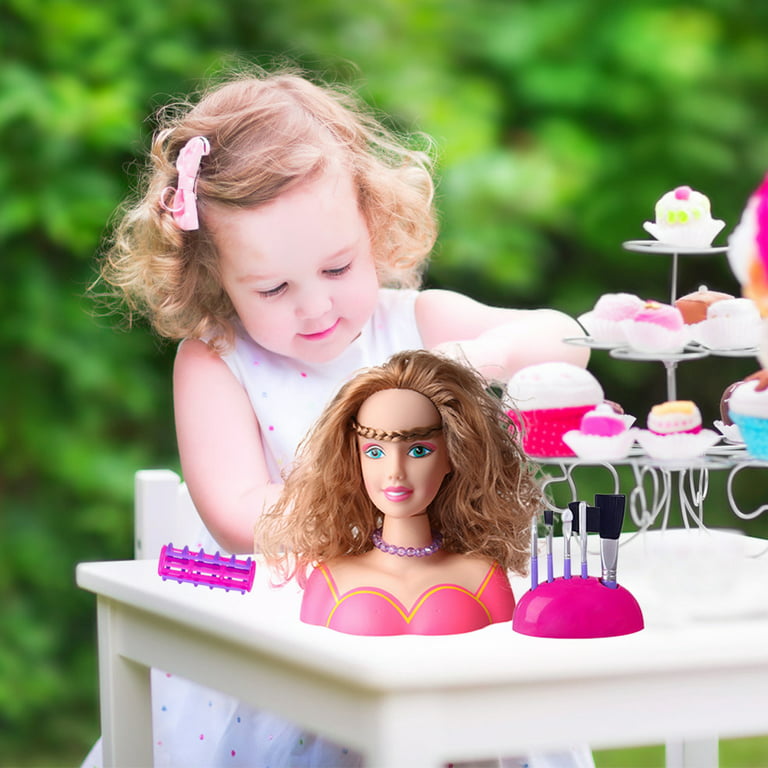 EUBUY 27pcs Doll Makeup Toys Simulation Human Model Head Girl