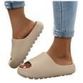 thumbnail image 6 of IUJSOY Cloud Slides for Women Pillow Slippers Chunky Slip on Shoes Quick Drying Bathroom Sandals, 6 of 7