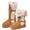 Brown, variant on Outdoor Mid-Calf Boots for Women fold over faux fur cuff Platform Sherpa Lined Adjustable Buckle Strap Warm Cold Weather Winter Footwear
