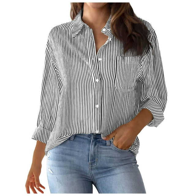 Long Sleeve S Big Colla Shirts for Women Womens Relaxed T Shirts with Patterns Oversize Denim Shirt for Women Fall Women Shirts Womens Fall Shirts Long Sleeve Women Running Shirt Shirts Workout Women