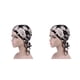 thumbnail image 1 of Accesorios para El cabello Qarigey pañuelo para la cabeza sombrero de quimio turbante elástico mujer Negro con flor 2piezas, 1 of 6
