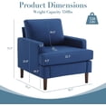 thumbnail image 6 of YOUDENOVA Modern Mid-Century Living Room Upholstered Cushion Accent Chair, Blue, 6 of 6
