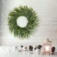 thumbnail image 4 of Christmas Cedar Pine Wreath for Front Door Evergreen Garland Natural Artificial Pine Wreath Outdoor Garden Porch Hanging Decoration Wall Grapevine Decor 27 inch, 4 of 5