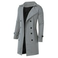 thumbnail image 4 of KIHOUT Deals Men's Long Sleeve Slim Fit Overcoat Jacket Trench Coat Business Outwear, 4 of 9