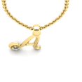 thumbnail image 4 of SuperJeweler A Initial Necklace in 14 Karat Yellow Gold, Diamond Accent and Swirly, With Free 18 inch Cable Chain, for Women, 4 of 6