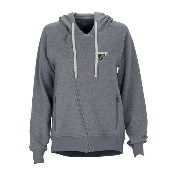 Women's Charcoal Maine Black Bears Fleece Moto Jacket