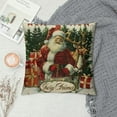 thumbnail image 2 of Fenyluxe  Merry Christmas Throw Pillow Covers Candy Canes Elk Santa Claus Sleigh Rides Winter Outdoor Decorations Pillowcase Home Decor Living Room Cushion Case for Sofa Couch White, 2 of 5