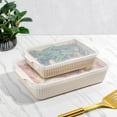 thumbnail image 7 of Thyme & Table 4-Piece Stoneware Casserole Dish Bakeware Set, Includes Lids, 9"x13" , 7"x10" Bakers With Lids , White Ribbed, 7 of 7