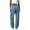 Light Blue, variant on Women's Split Hem Wide Leg Pants Elastic Waist Casual Long Length Daily Wear Bottoms Solid Color Soft Comfortable Relaxed Trousers with Pockets