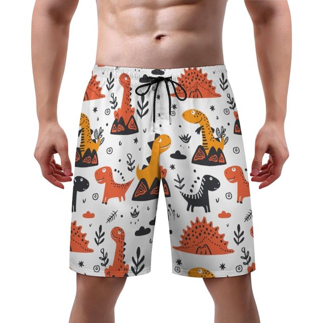 NICKSUN Men's Swim Trunks, Cute Print Quick Dry Summer Board Beach Shorts with Mesh Lining and Pockets