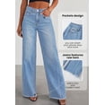 thumbnail image 2 of Pantalones PRETTYGARDEN de Mezclilla Azul Anchos de Pierna Alta Talle 12, 2 of 5