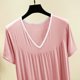 thumbnail image 4 of Karight Womens Soft Cotton T Shirt Dress Summer Short Sleeve Casual V Neck Sleepshirts Loose Long Nightdress House Dress, 4 of 7