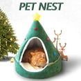 thumbnail image 1 of Xihbxyly Cama con Forma de Árbol de Navidad, Acogedora Caseta Cerrada para Mascotas, Cojín Extraíble y Lavable, Protección Térmica de 360 Grados, Ideal para Perros y Gatos, Perfecta para La Comodidad, 1 of 6
