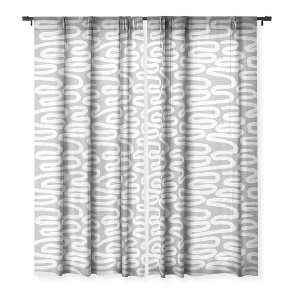 Society6 Holli Zollinger Ceres Ani Grey Single Panel Sheer Window Curtain 50" x 120"
