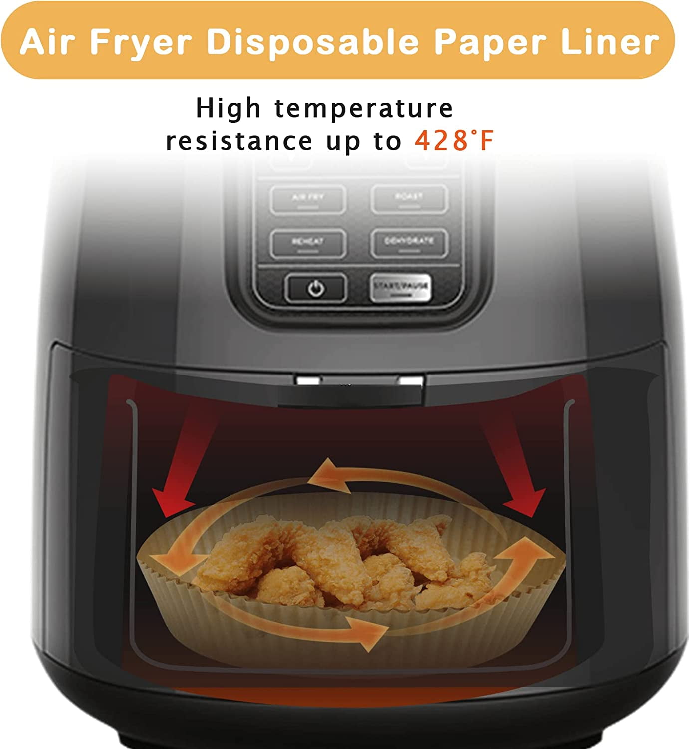 Air Fryer Liners for Ninja Air Fryer, 100 Pcs Disposable Air Fryer Liners Parchment Paper Sheets Air Fryer Accessories for Ninja AF101 Air Fryer