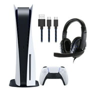 Sony PlayStation 5 Disc Version Console with Dual Charging Cable and Universal Headset