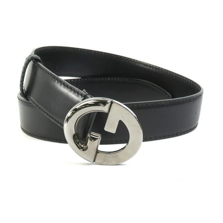 Pre-Owned GUCCI belt leather black unisex 106412 (Good)
