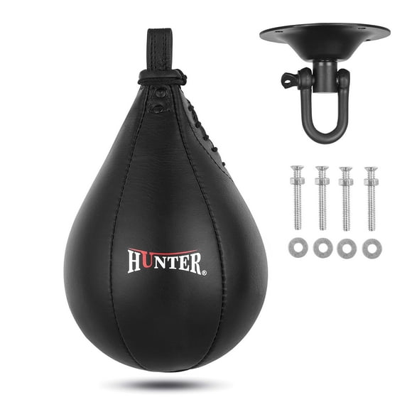 Bolsa de boxeo Speed Bag Hunter de piel con eslabón giratorio para colgar