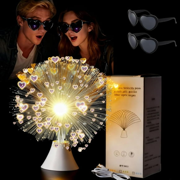 Lampe en Fibre Optique Where Dreams Sparkle, Lumières Romantiques en Fibre Optique à Commande Tactile 9 Couleurs, Décorations de Noël Tornade, Lumières Sensorielles pour la Chambre (9 Couleurs : USB et à Piles)