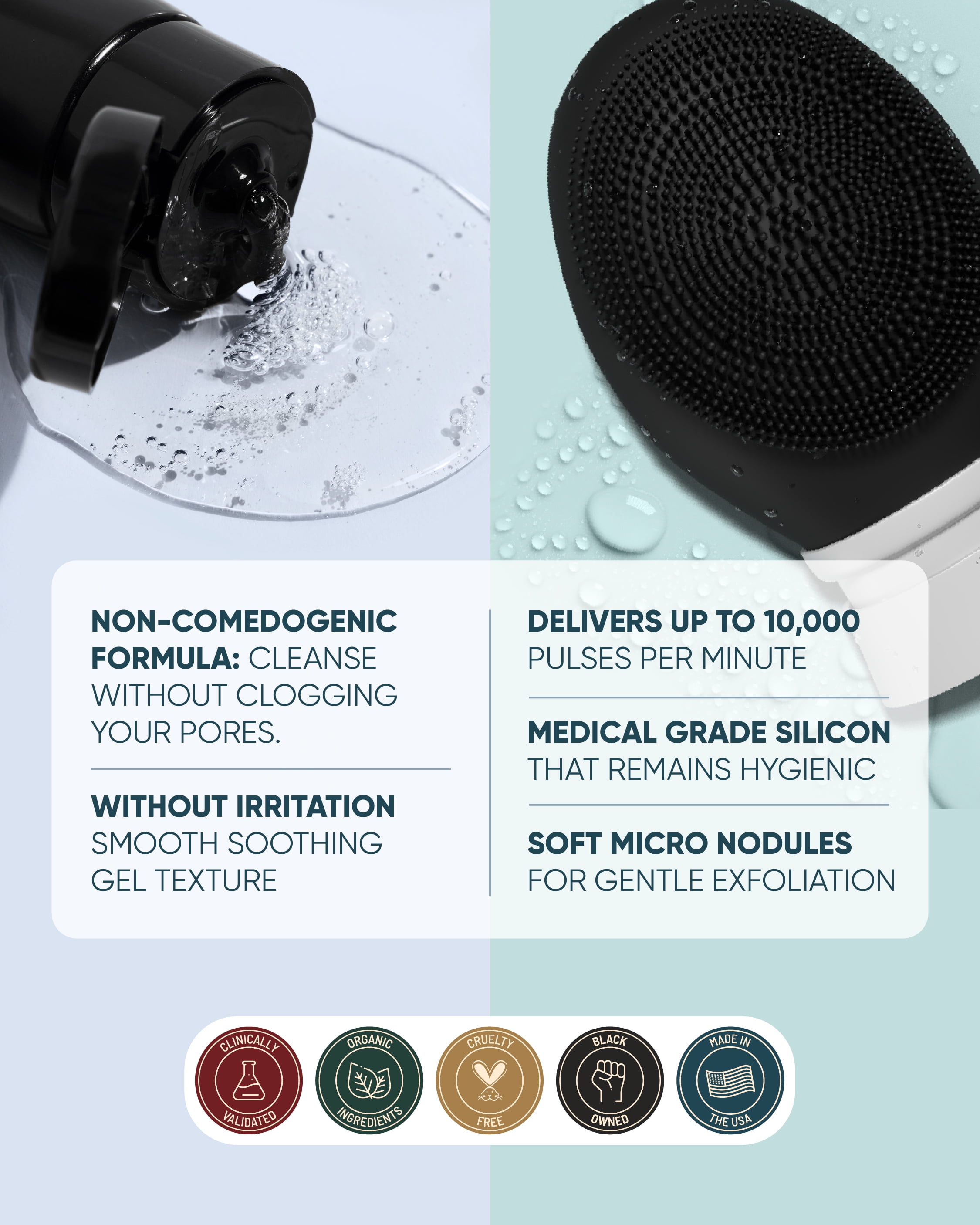 Buttah Skin by Dorion Cleanse + Vibe Brush Kit | Vibe Cleansing Face Brush | Buttah Facial Cleanser 3.4oz | 2-Speed Sonic Pulsating - Gentle Exfoliation - Water Resistant
