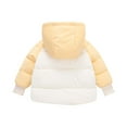 thumbnail image 3 of ATOGUTA Toddler Winter Coat Boys Hooded Fleece Parka Coat Children Winter Zipper Outerwear Yellow, Size 1T-7, 3 of 4