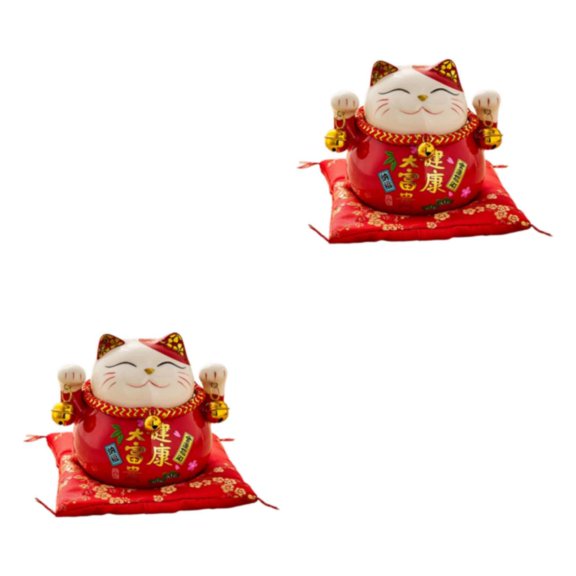 Toystoory Maneki Neko Good Luck Cat Piggy Kawaii  Bank Fortune Ornament Type1