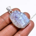 thumbnail image 2 of Natural Raw Moonstone Gemsone 925 Sterling Silver Handmade Statement Pendant Necklace Gift for Her, 2 of 5