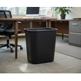 thumbnail image 3 of 7 Gallon / 28 Quart Black Rectangular Plastic Wastebasket - 15" Tall Durable Open Top Trash Can for Office, Home, Kitchen & Bathroom, 3 of 5