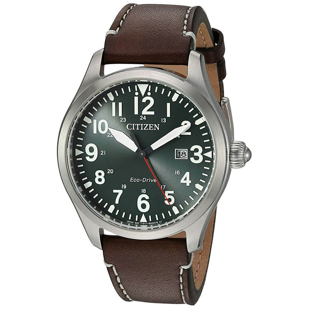 black and green citizen watch