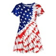 thumbnail image 4 of ibiyuan Girls 4th of July Dress American Patriotic Outfit USA Independence Day Clothes Short Sleeve Round Neck Dress, 4 of 4