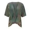 thumbnail image 4 of BODOAO Kimono Cardigans for Women,Casual Open Front 3/4 Sleeve Cardigan,Plus Size Lightweight Shawls Ruana Wraps Court Lock Spring and Solid Color Circle Short Sleeved Cardigan Loose Top Green Xl, 4 of 6