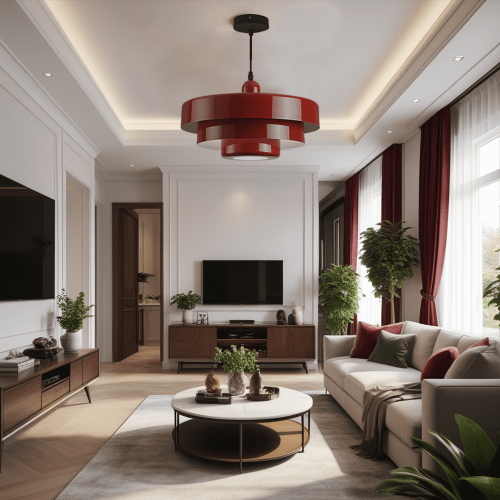 Mid Century Pendant Lamp 1-Light Ceiling Pendant Light 3-Layer Shade Design E26 Vintage Metal Flush Mount Light Fixtures For Dining Table Kitchen Island Hallway