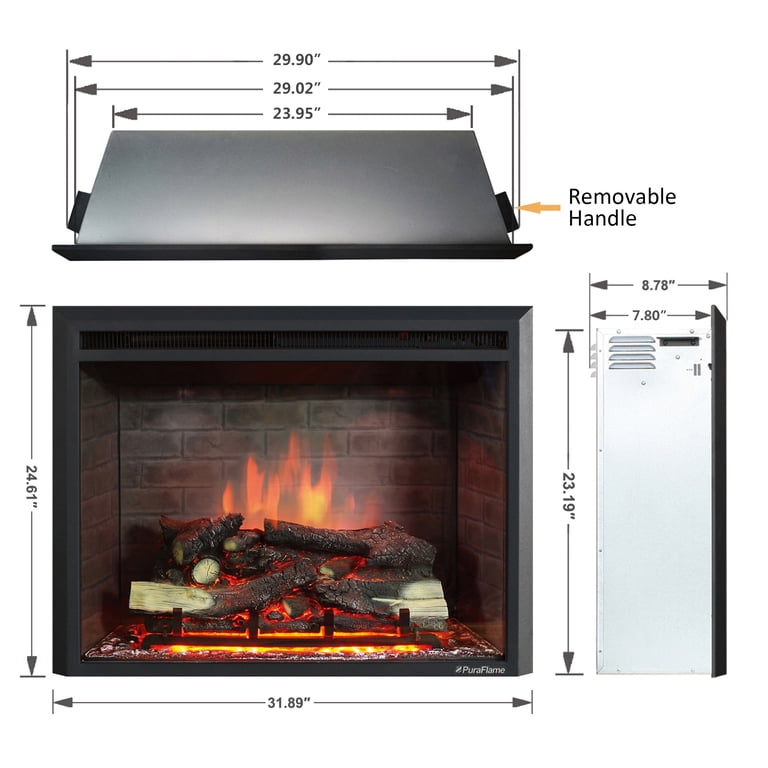 PuraFlame, Electric Fireplace Insert, 30